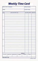 TOPS - 1" High x 4-19/64" Wide Weekly Time Cards - Use with Manual Time Record - Exact Tool & Supply