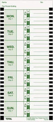 Lathem Time - 1" High x 3-3/4" Wide Weekly Time Cards - Use with Lathem Model 800P - Exact Tool & Supply