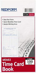 REDIFORM - 29/32" High x 4-13/64" Wide Bi-Weekly Time Cards - Use with Manual Time Record - Exact Tool & Supply