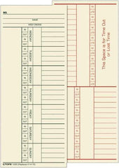 TOPS - 6-13/32" High x 9-1/2" Wide Weekly Time Cards - Use with Cincinnati K14-15 - Exact Tool & Supply