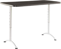 ICEBERG - 60" Long x 30" Wide x 42" High Stationary Rectangular Conference Table - 1-1/8" Thick, Graphite (Color), Melamine/Laminate/Steel - Exact Tool & Supply