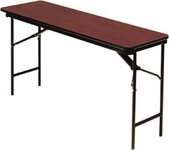 ICEBERG - 18" Long x 72" Wide x 29" High, Folding Table - Mahogany - Exact Tool & Supply