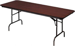 ICEBERG - 30" Long x 72" Wide x 29" High, Folding Table - Mahogany - Exact Tool & Supply