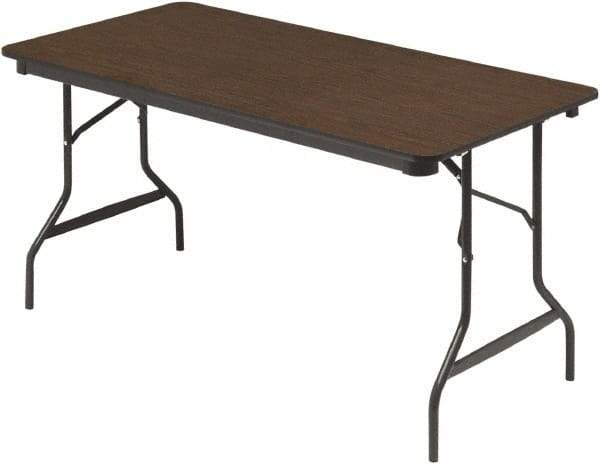 ICEBERG - 30" Long x 60" Wide x 29" High, Folding Table - Walnut - Exact Tool & Supply