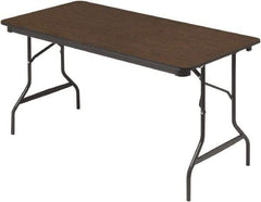 ICEBERG - 30" Long x 60" Wide x 29" High, Folding Table - Walnut - Exact Tool & Supply