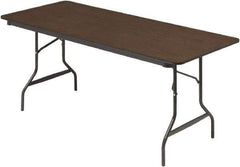 ICEBERG - 30" Long x 72" Wide x 29" High, Folding Table - Walnut - Exact Tool & Supply