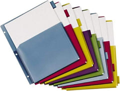 Cardinal - 11 x 8 1/2" 8 Tabs, 3-Hole Punched, Tab Divider - Multicolor Tabs, Multi-Color Folder - Exact Tool & Supply
