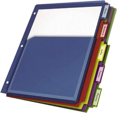 Cardinal - 11 x 8 1/2" 5 Tabs, 3-Hole Punched, Tab Divider - Multicolor Tabs, Multi-Color Folder - Exact Tool & Supply
