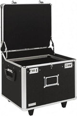 Vaultz - 1 Compartment, 15-1/4" Wide x 11-1/2" High x 12-1/4" Deep, Portable Storage Box - Aluminum, Chrome & PVC, Black - Exact Tool & Supply