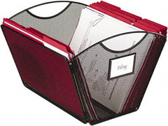 Safco - 1 Compartment, 12-1/2" Wide x 9-1/2" High x 13-3/4" Deep, File Storage Boxes - Steel & Mesh, Black - Exact Tool & Supply