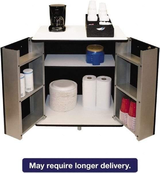 Vertiflex Products - Black & White Refreshment Stand - Use with Microwave, Coffee Maker - Exact Tool & Supply