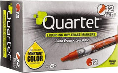 Quartet - Red, Chisel Tip, Dozen EnduraGlide Dry Erase Markers - For Use with Dry Erase Marker Boards - Exact Tool & Supply