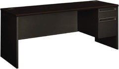 Hon - 72" Long x 29-1/2" High x 24" Deep, 2 Drawer Credenza - Mahogany/Charcoal (Color), Steel-Reinforced High-Pressure Laminate/Metal - Exact Tool & Supply
