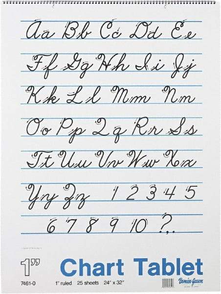 Pacon - Chart Tablets with Cursive Cover, Ruled, 24 x 32, White, 25 Sheets, Easel Pads - Use with Whiteboards, Chalkboards, Walls, Easel St&s - Exact Tool & Supply