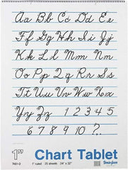 Pacon - Chart Tablets with Cursive Cover, Ruled, 24 x 32, White, 25 Sheets, Easel Pads - Use with Whiteboards, Chalkboards, Walls, Easel St&s - Exact Tool & Supply