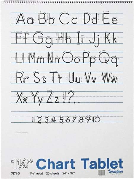 Pacon - Chart Tablets with Manuscript Cover, Ruled, 24 x 32, White, 25 Sheets, Easel Pads - Use with Whiteboards, Chalkboards, Walls, Easel St&s - Exact Tool & Supply