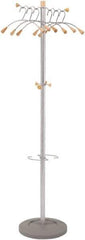 Alba - 4 Hooks, 18-7/8" Long x 14" Deep, Steel & Wood Floor Rack - 68-1/2" High - Exact Tool & Supply