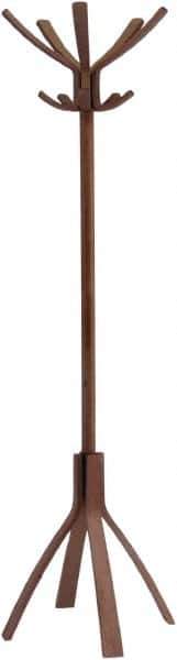 Alba - 10 Hooks, 21-21/32" Long x 21-21/32" Deep, Wood Floor Rack - 69-21/64" High - Exact Tool & Supply