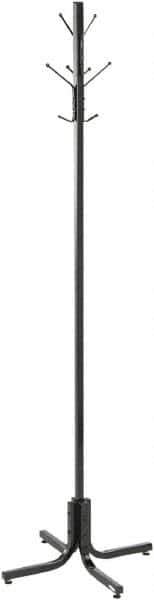 Safco - 4 Hooks, 21" Long x 21" Deep, Metal Floor Costumer - 70" High - Exact Tool & Supply