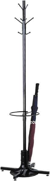Safco - 4 Hooks, 21" Long x 21" Deep, Metal Floor Costumer - 70" High - Exact Tool & Supply