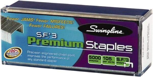 Swingline - 1/4" Leg Length, Galvanized Steel Staples-Cartridge - 25 Sheet Capacity, For Use with All Standard Half-Strip Staplers - Exact Tool & Supply