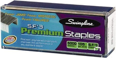Swingline - 1/4" Leg Length, Galvanized Steel Staples-Cartridge - 25 Sheet Capacity, For Use with All Standard Half-Strip Staplers - Exact Tool & Supply