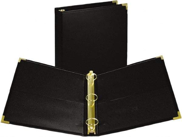 Samsill - 350 Sheet Capacity, 11 x 8-1/2", Non-View Ring Binder - Vinyl, Black - Exact Tool & Supply