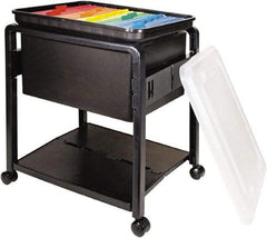 ADVANTUS - 14-1/2" Wide x 21-3/4" High x 18-1/2" Deep, 1 Drawer Mobile Pedestal - Plastic, Black & Clear - Exact Tool & Supply