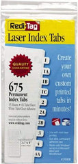 Redi-Tag - 7/16 x 1" 675 Tabs, Self-Adhesive, Self-Adhesive File Folder Tabs - White - Exact Tool & Supply