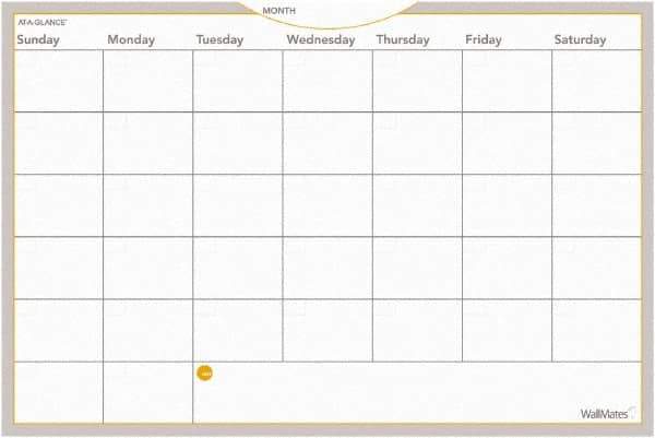 AT-A-GLANCE - 36 Sheet, 36 x 24", Monthly Planning Surface - Gray, White & Orange - Exact Tool & Supply