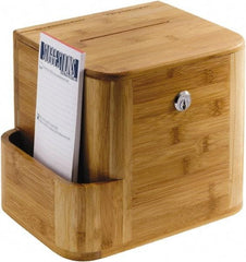 Safco - 10" Wide x 8" Deep x 14" High, Suggestion Box - Natural - Exact Tool & Supply