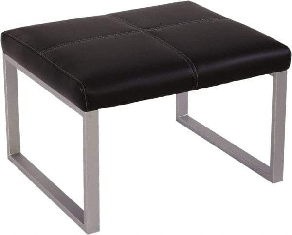 ALERA - 26-3/8" Wide, 17-3/8" High Cube Ottoman - Black/Silver - Exact Tool & Supply