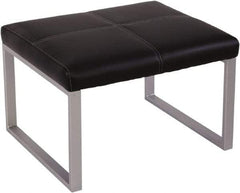 ALERA - 26-3/8" Wide, 17-3/8" High Cube Ottoman - Black/Silver - Exact Tool & Supply