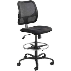 Safco - 23 to 33" High Extended Height Chair - 25" Wide x 25" Deep, 100% Polyester Seat, Black - Exact Tool & Supply