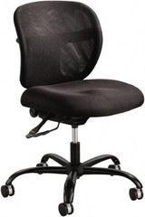 Safco - 18-1/2 to 22" High Task Chair - 26" Wide x 26" Deep, 100% Polyester Seat, Black - Exact Tool & Supply