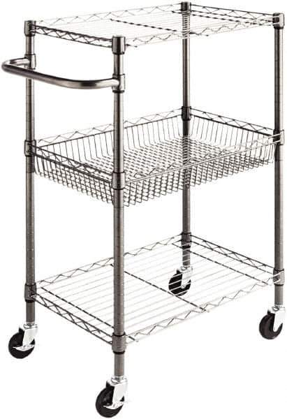 ALERA - 500 Lb Capacity, 28" Wide x 16" Long x 39" High Standard Utility Cart - 2 Shelf, Steel - Exact Tool & Supply