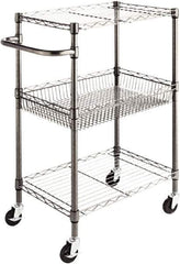 ALERA - 500 Lb Capacity, 28" Wide x 16" Long x 39" High Standard Utility Cart - 2 Shelf, Steel - Exact Tool & Supply