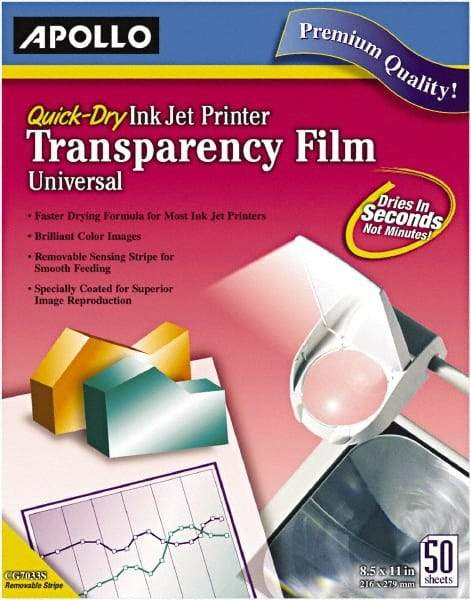 Apollo - Transparency Films & Sleeves Audio Visual Conference Accessory Type: Transparency Sleeves For Use With: Inkjet Printers; Copiers - Exact Tool & Supply