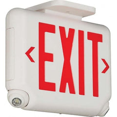 Hubbell Lighting - Combination Exit Signs Mounting Type: Wall Mount; Ceiling Mount Number of Faces: 1 - Exact Tool & Supply