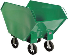 Valley Craft - 2,000 Lb Load Capacity, 17.2 Cu Ft, Steel Hopper Truck - 36" Wide x 68" Long x 39" High, Green - Exact Tool & Supply
