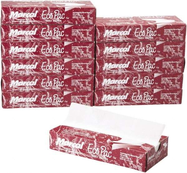Marcal - Eco-Pac Interfolded Dry Wax Paper, 12 x 10-3/4, White, 500/Pack, 12 Packs/Carton - Use with Food Protection - Exact Tool & Supply