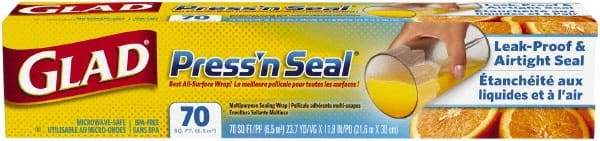 Clorox - Press'n Seal Plastic Wrap, 70 Sq Ft, 12 Rolls per Carton - Use with Food Protection - Exact Tool & Supply