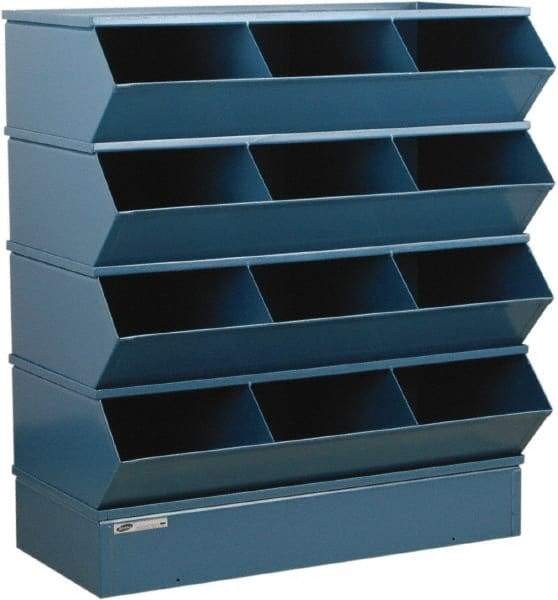 Stackbin - 4 Bin, Shelving Unit with Openings & Base - 37" Wide x 44" High - Exact Tool & Supply