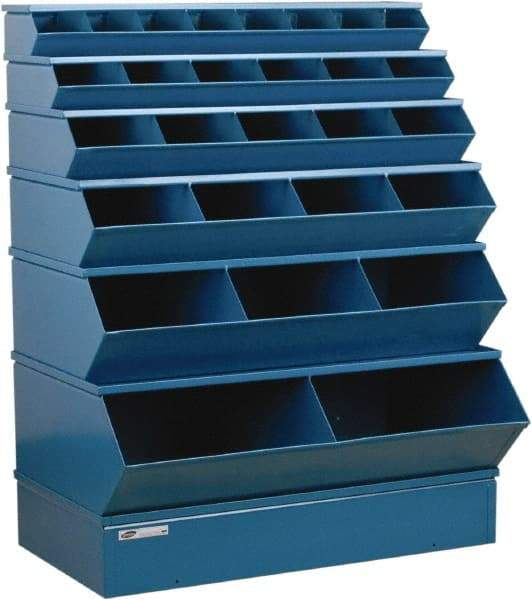 Stackbin - 6 Bin, Shelving Unit with Openings & Base - 37" Wide x 53" High - Exact Tool & Supply
