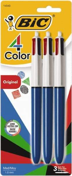 Bic - Conical Ball Point Pen - Assorted Colors - Exact Tool & Supply