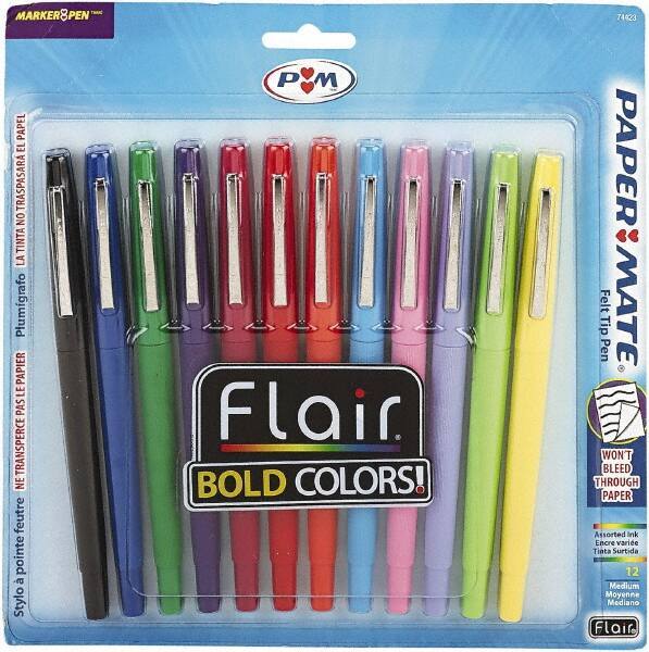 Paper Mate - Bullet Porous Point Pen - Assorted Colors - Exact Tool & Supply