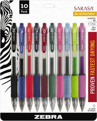 Zebra - Conical Roller Ball Pen - Assorted Colors - Exact Tool & Supply