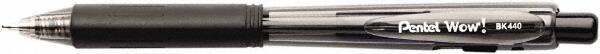 Pentel - Conical Ball Point Pen - Black - Exact Tool & Supply