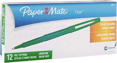 Paper Mate - Needle Porous Point Pen - Green - Exact Tool & Supply