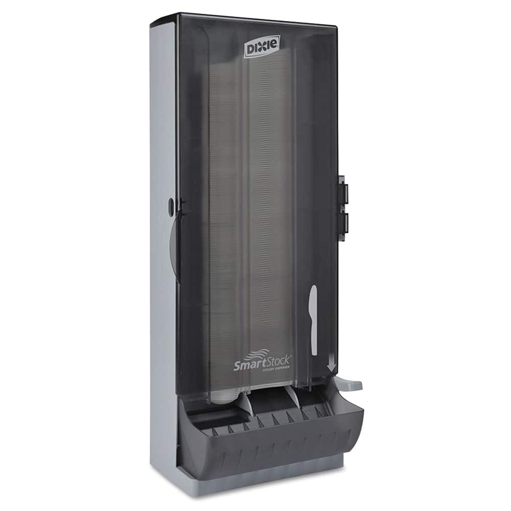 Dixie - Paper & Plastic Cups, Plates, Bowls & Utensils; Breakroom Accessory Type: Cutlery Bin ; Breakroom Accessory Description: Utensil Dispensers-Tower-Knife ; Color: Smoke - Exact Tool & Supply